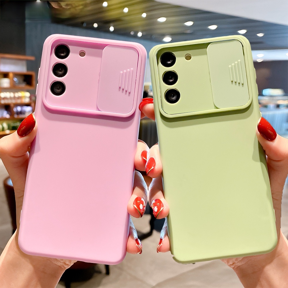 Ốp Điện Thoại Silicon Mềm Bảo Vệ Camera Kiểu Trượt Cho Samsung Galaxy S21 S20 Ultra Plus 21 FE
