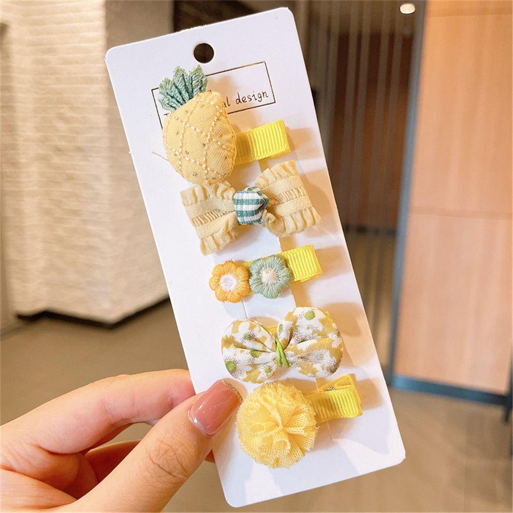 Bộ 5 Kẹp Tóc Thắt Nơ Xinh Xắn Dễ Thương Cho Các Bé