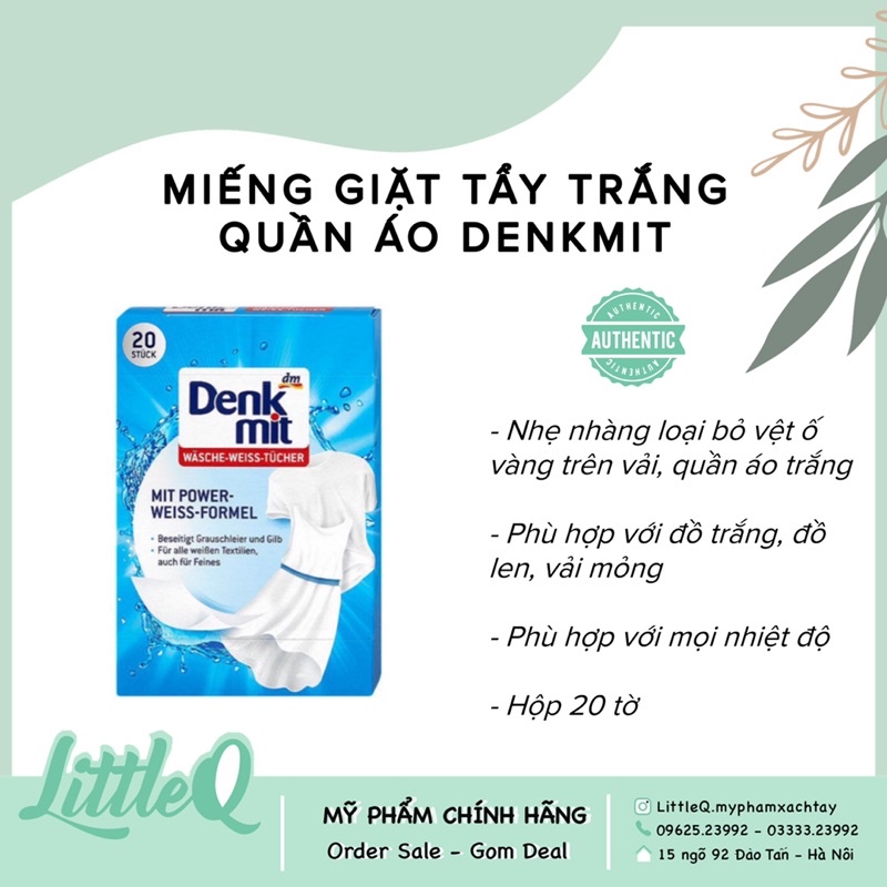 [pick store] MIẾNG GIẶT TẨY TRẮNG QUẦN ÁO DENKMIT - hàng Đức