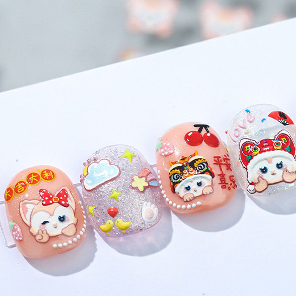 [Hàng mới về] Miếng dán trang trí móng tay hình động vật hoạt hình thời trang diy
