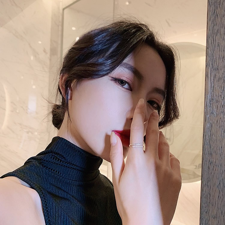 Nhẫn ngọc nữ mạ bạc 925 phong cách Hàn Quốc đơn giản