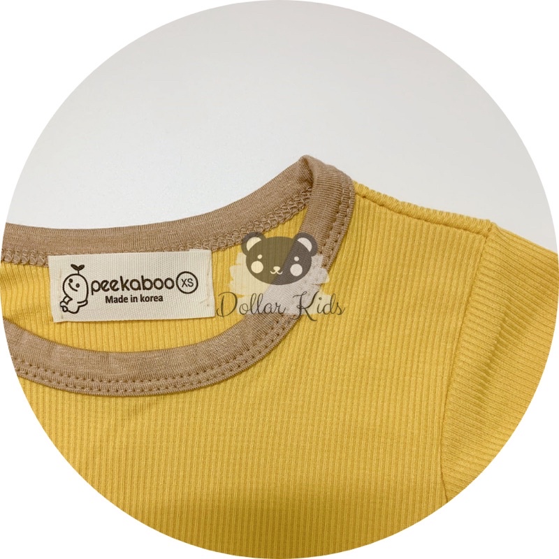 Bộ gân tăm ngắn tay Peekaboo phong cách Hàn Quốc cho bé trai bé gái