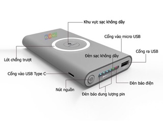 Sạc dự phòng QI không dây 10.000mah