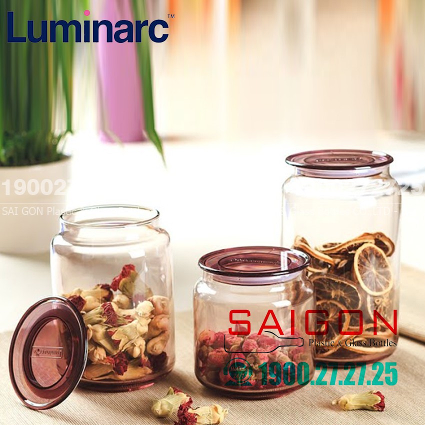 Hũ Gia Vị Thủy Tinh Luminarc Rondo Ice Pink | Nhiều Dung Tích , Thủy Tinh Cao Cấp