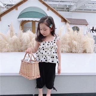 Set bộ áo voan quần đũi cho bé gái