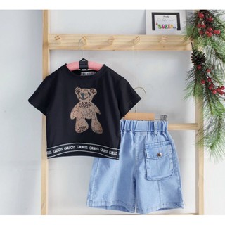 Sét quần jeans kèm áo cotton cho bé gái