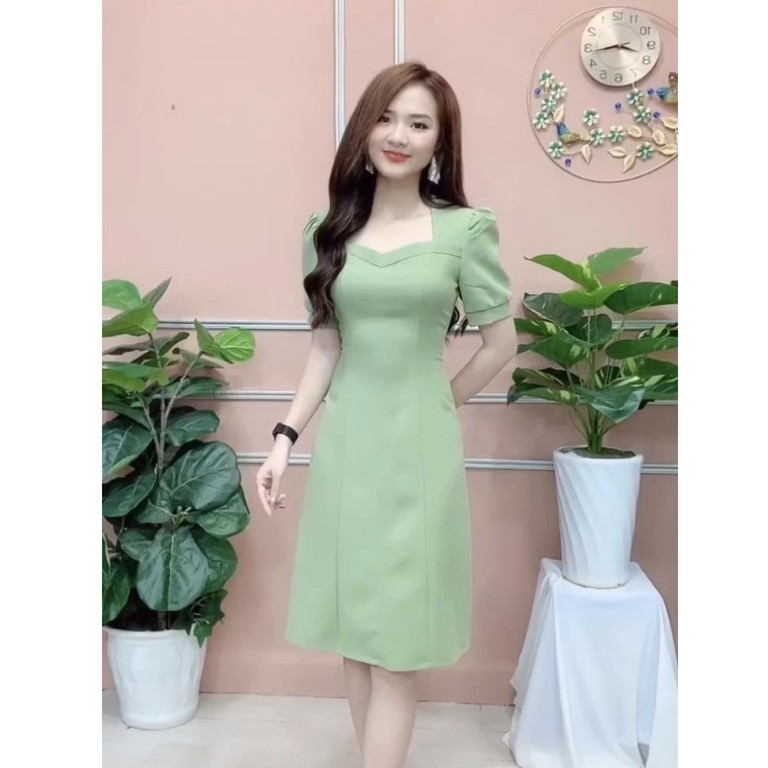 Váy thiết kế Diệu Chi shop, đầm thiết kế chất liệu mango Hàn cao cấp tôn dáng v34