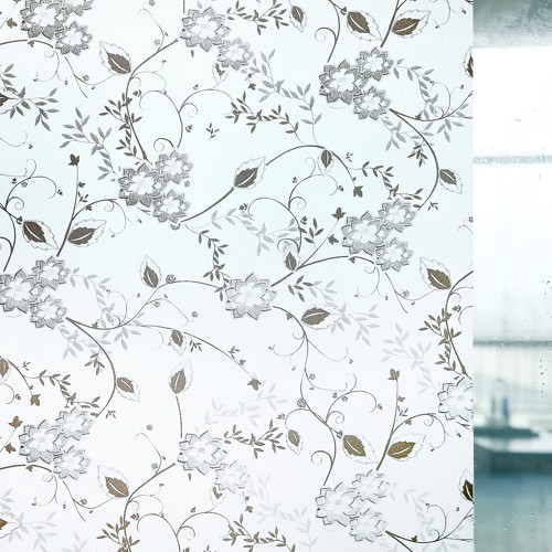 5M Giấy Dán Kính họa tiết hoa trắng đen nhỏ không cần keo - khổ 0.45m | BigBuy360 - bigbuy360.vn