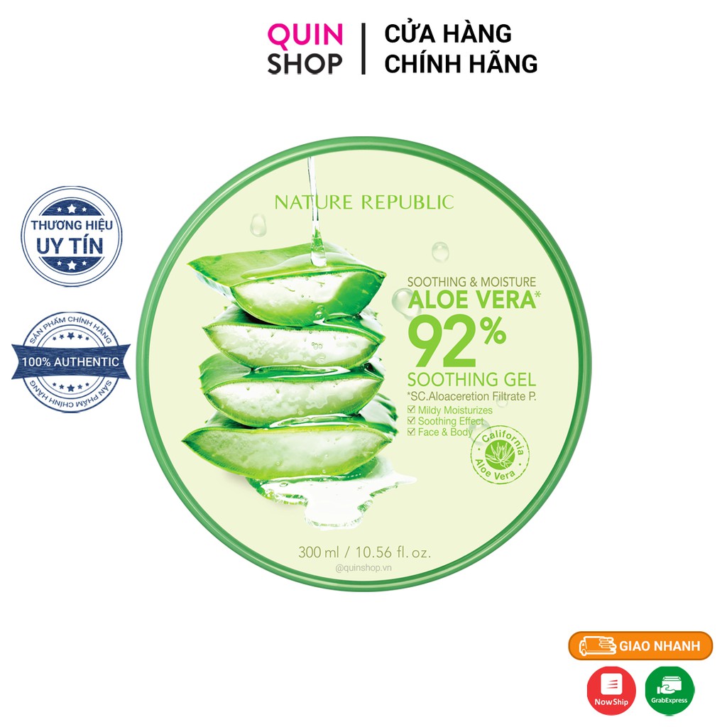 Gel Dưỡng Ẩm Nha Đam Nature Republic Aloe Vera 92% Soothing Gel