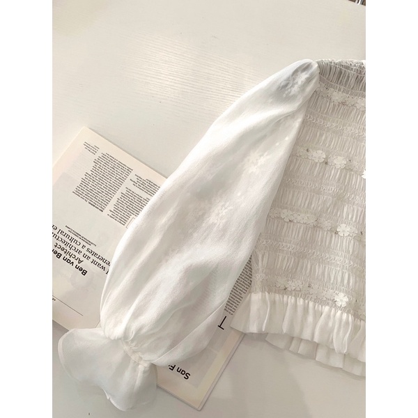 Áo dài tay bồng thiết kế thanh lịch nhẹ nhàng cho nữ thương hiệu thời trang cao cấp