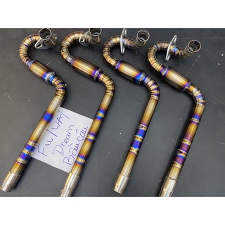 PTITANIUM cổ pô titan CNC bầu hơi xoắn  cho wave dream wave blade future neo 125 led sirius (titanium elbow for dream)