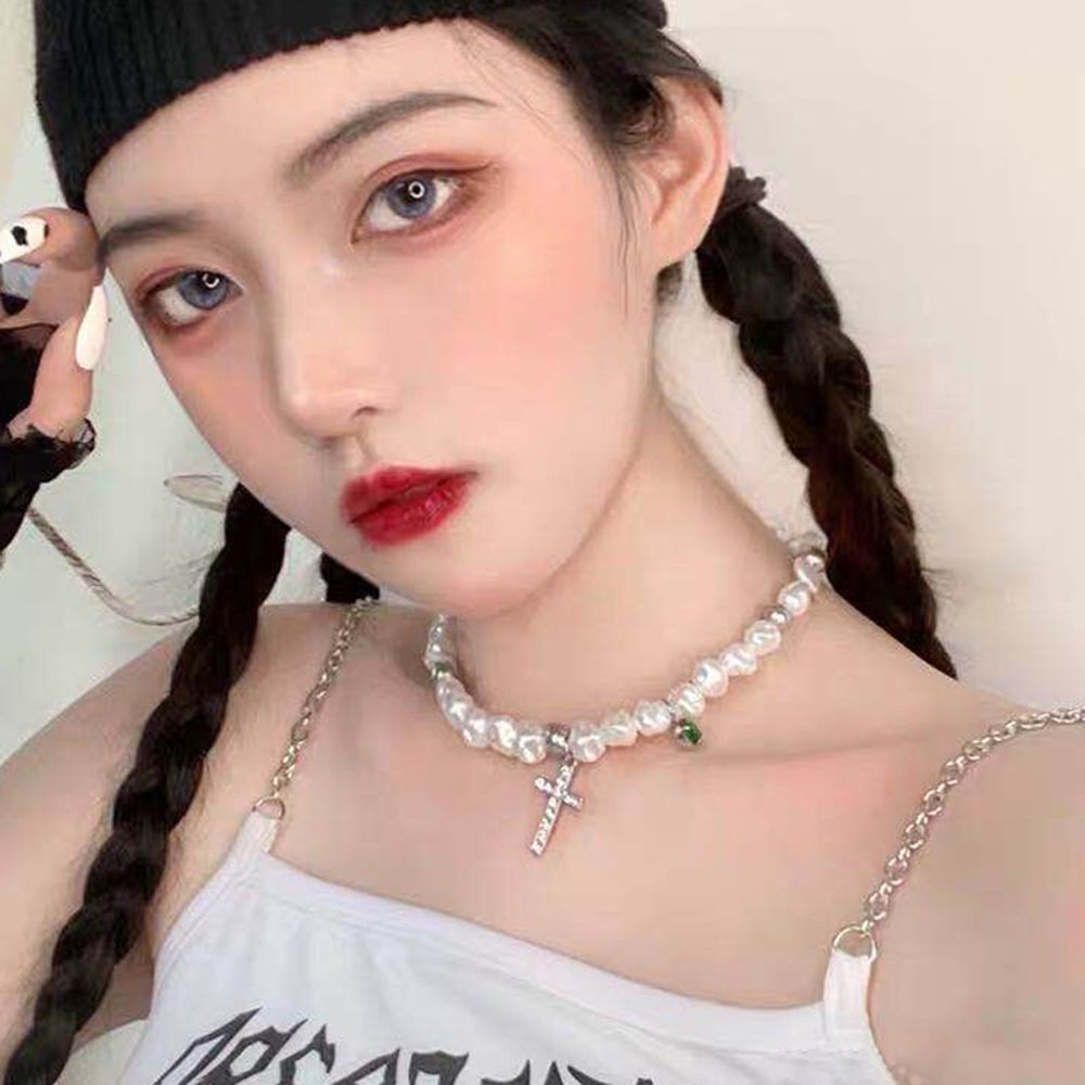 Vòng cổ choker đính ngọc trai nhân tạo thời trang Hàn Quốc sang trọng dành cho nam và nữ
