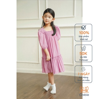 Váy bé gái CRABIE thiết kế tay lỡ suông nấm đi chơi xinh xắn cho bé từ 3,4,5,6,7,8,9,10 tuổi - Mina Dress - Tím Lilac