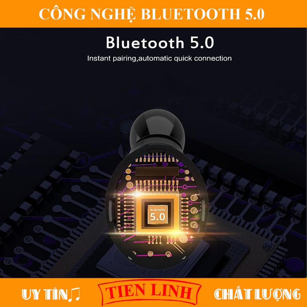 Tai Nghe Bluetooth 5.0, Kiêm Sạc Dự Phòng 3500mAh, Điều Khiển Cảm Ứng, Màn Led Báo Pin Âm Thanh HiFi TWS True Siêu Bass