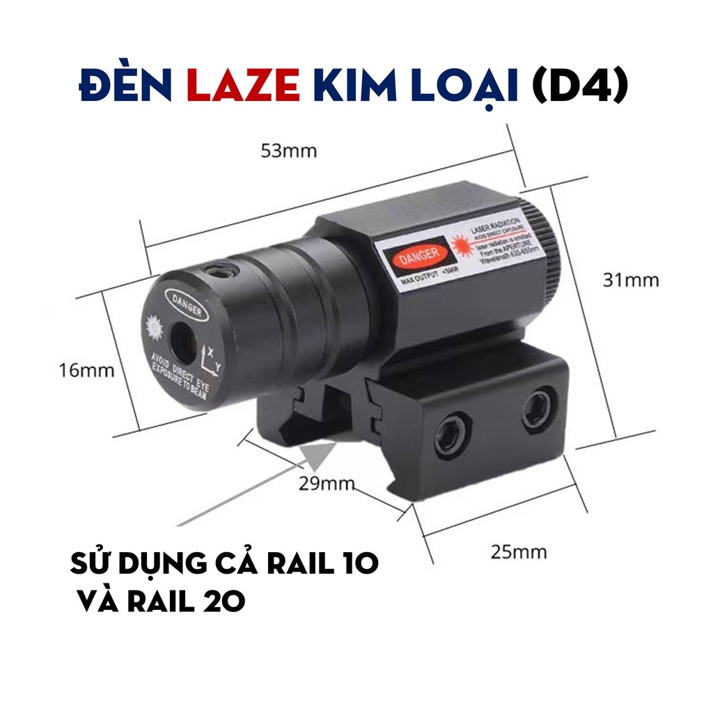 Đèn Laze Kim Loại - Phụ Kiện Nâng Cấp Cho Đồ Chơi Nerf