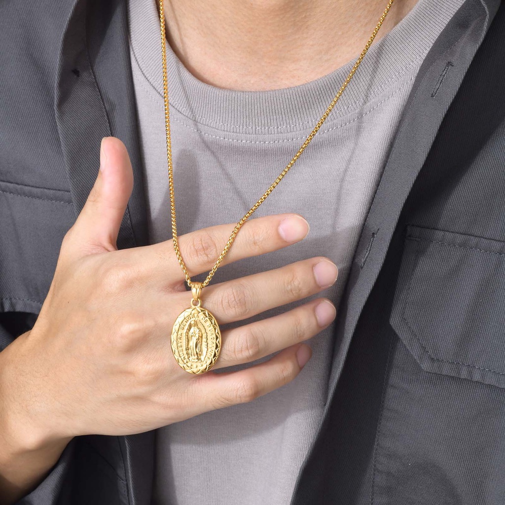 Vòng cổ VNOX bằng thép không gỉ mặt thánh giá cho nam