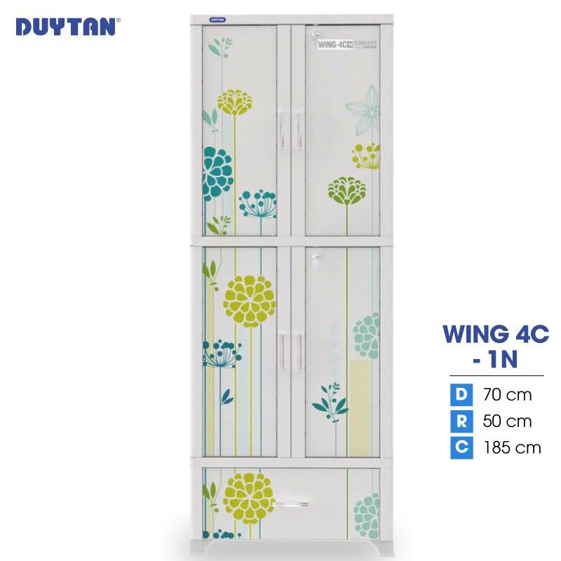 Tủ Wing 4C-1N (DUY TÂN) - 2 buồng treo đồ và 1 ngăn chứa quần áo