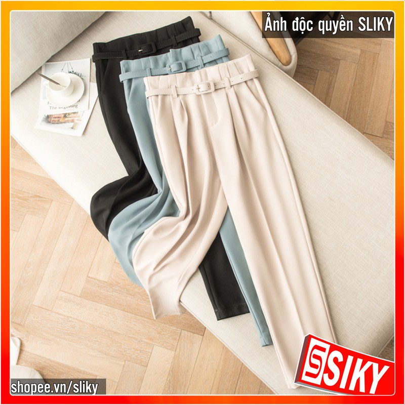 Quần baggy xếp li kèm belt - 4BASIC - QBG02