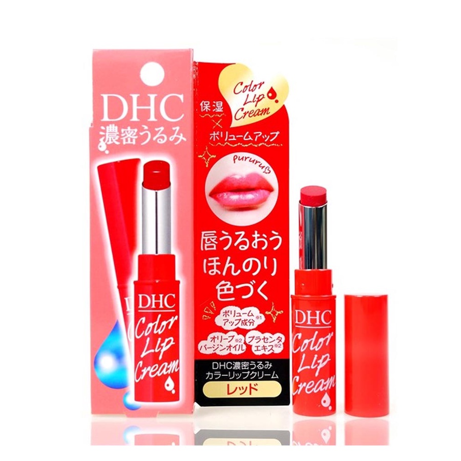 Son Dưỡng Môi Có Màu DHC Pure Color Lip Cream Stick 1.5g # Sắc Đỏ