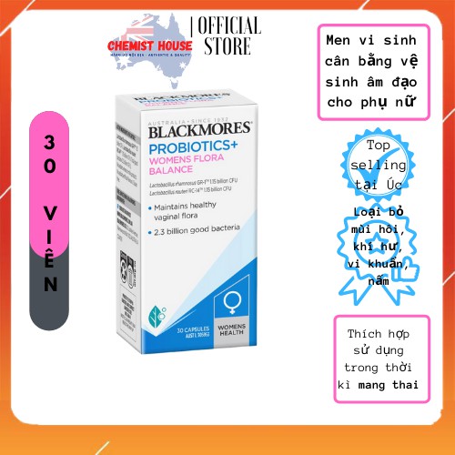 [Hàng Chuẩn ÚC] Viên uống men vi sinh &quot;vùng kín&quot; cho phụ nữ &amp; BẦU- BLACKMORES PROBIOTICS FLORA