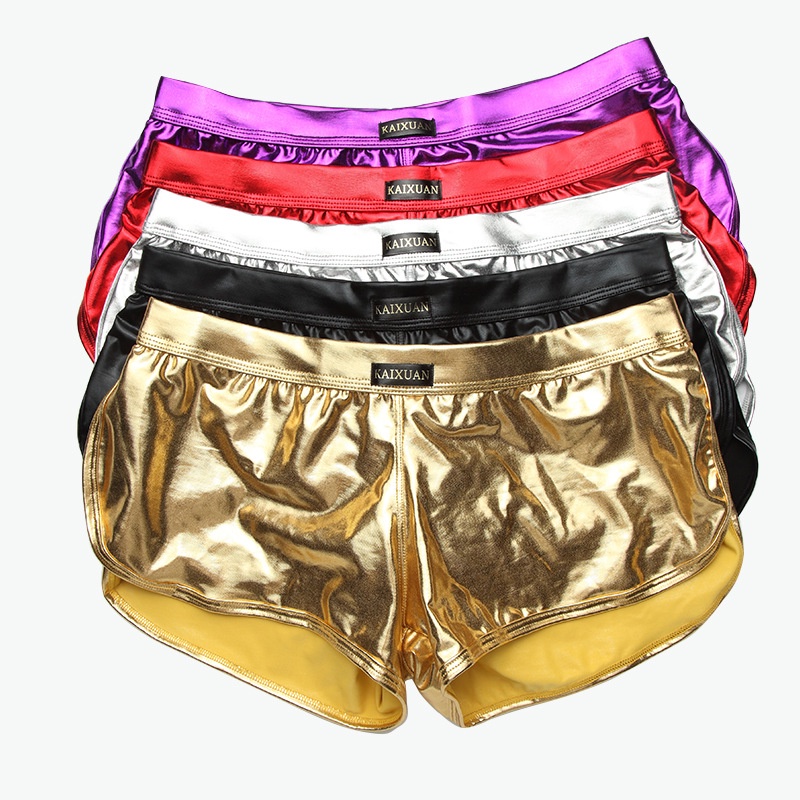 Quần lót boxer da bóng thiết kế gợi cảm tùy chọn màu sắc dành cho nam
