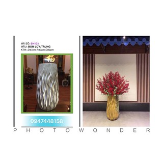 Bình hoa composite 💯BAO BỂ VỠ💯 dáng bom lửa cao 75cm