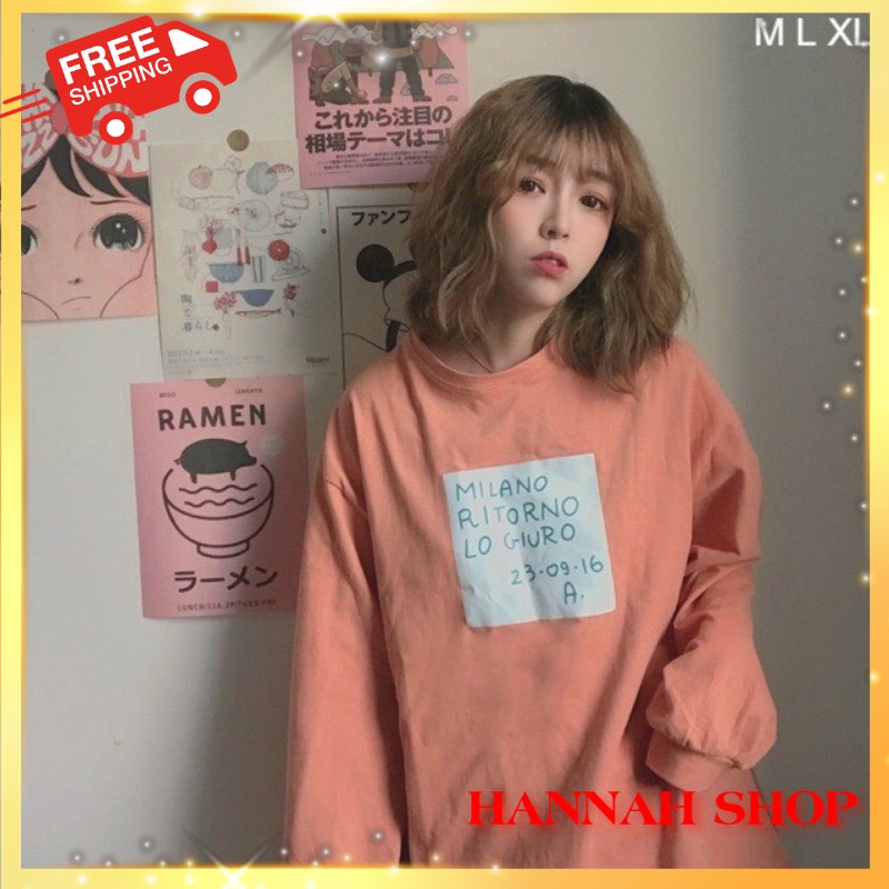 [TẶNG QUÀ] Áo Thun Tay Dài Thu Đông 💝 Unisex Nam Nữ Phong Cách Hàn Quốc Ulzzang 💝 Milano