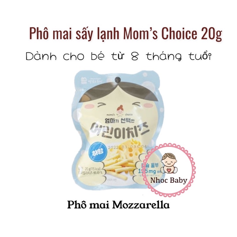 Mom’s Choice | Phô mai sấy lạnh hình que cho bé từ 8 tháng tuổi 20g