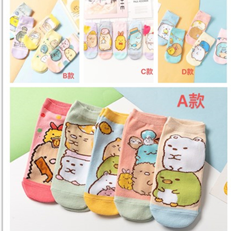 Set 5 Đôi Vớ Cotton Họa Tiết Hoạt Hình Nhật Bản Dễ Thương | BigBuy360 - bigbuy360.vn