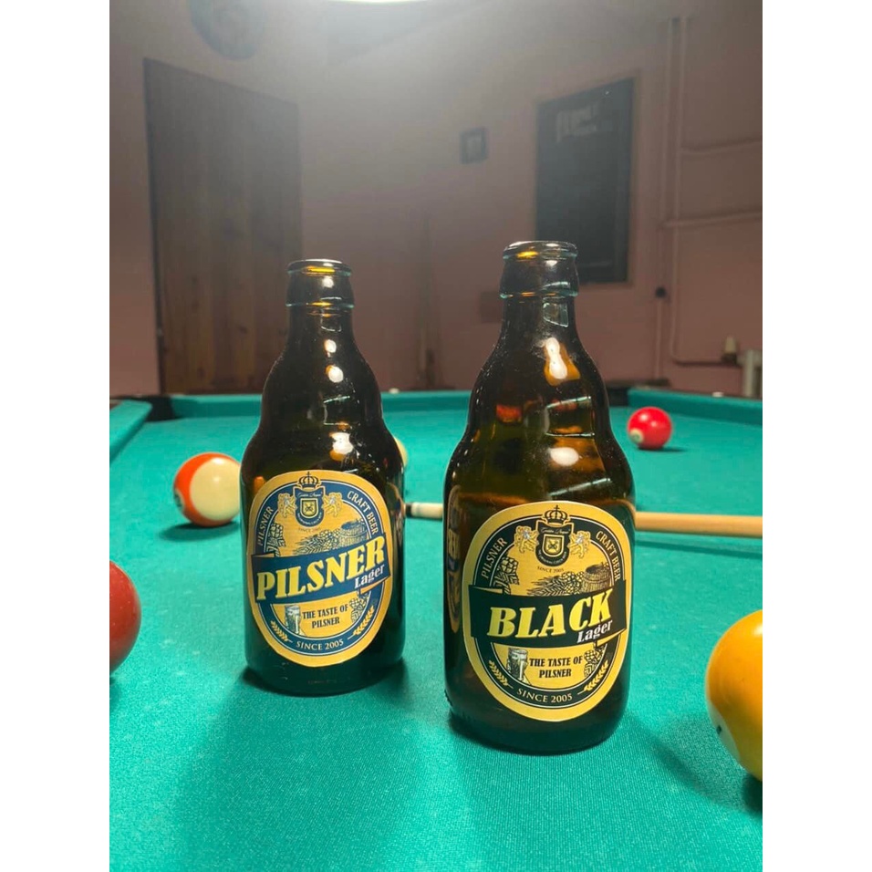 Pack 2 chai bia tươi thủ công Black Lager (Craft Beer Black Lager) - Độ cồn 5.5% - Độ đắng 35