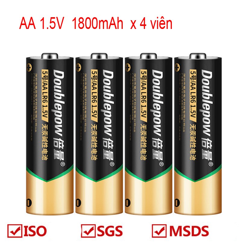 Vỉ 4 Viên Pin Tiểu AA (2A) 1800mAh Alkaline Battery Không Sạc 1.5V Cam Kết Dung Lượng Thật