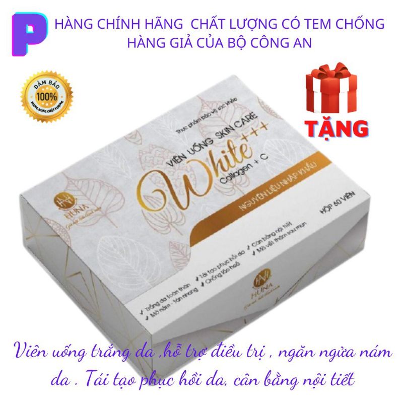 {Tặng mặt nạ}Viên Uống Trắng Da Skincare Huna Royal White+++