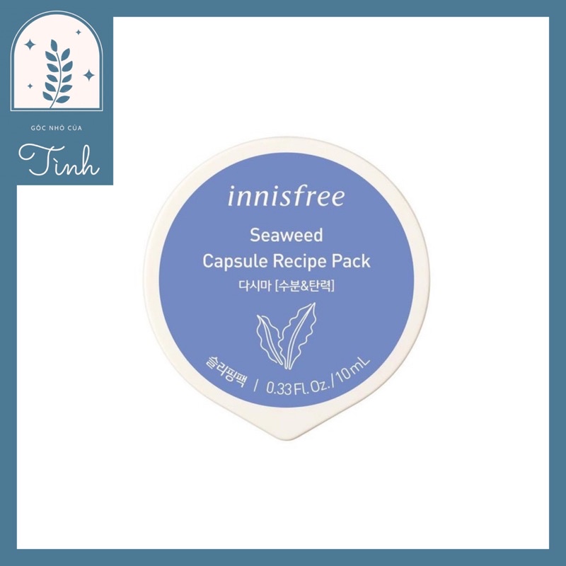 MẶT NẠ NGỦ DẠNG HŨ TỪ RONG BIỂN INNISFREE SEE WEED CAPSULE RECIPE PACK 10ML