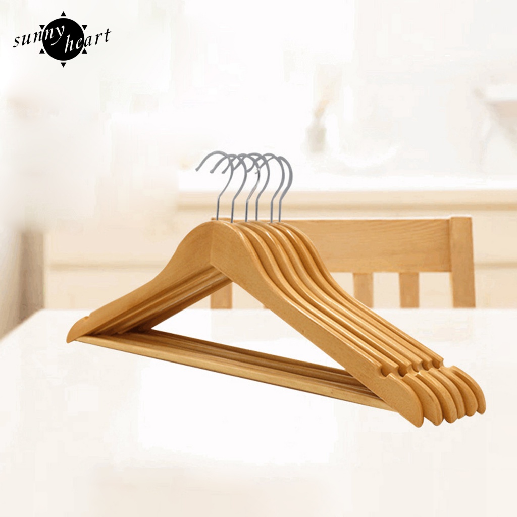 Set 5 Móc Treo Quần Áo Bằng Gỗ Tiện Dụng