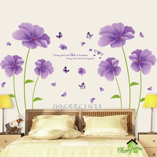 Decal Dán Tường Hoa Tím Xinh XL8197