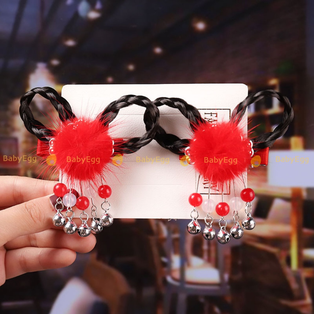 Cặp tóc trung thu cổ trang đáng yêu cho bé  kẹp tóc có kèm bím tóc giả bé gái 1 2 3 4 5 6 7 8 9 tuổi babyegg