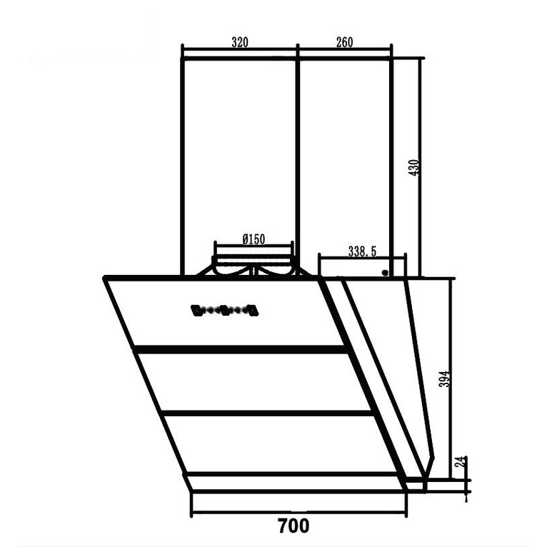 Máy hút mùi kính vát Canzy CZ 70LCD (Tự động mở - Làm sạch, Vẫy tay bật tắt, Có hẹn giờ, Hút êm, Cảm ứng siêu nhạy)