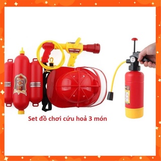 Set đồ chơi cứu hoả 3 món giúp bé trải nghiệm công việc của lính cứu hỏa