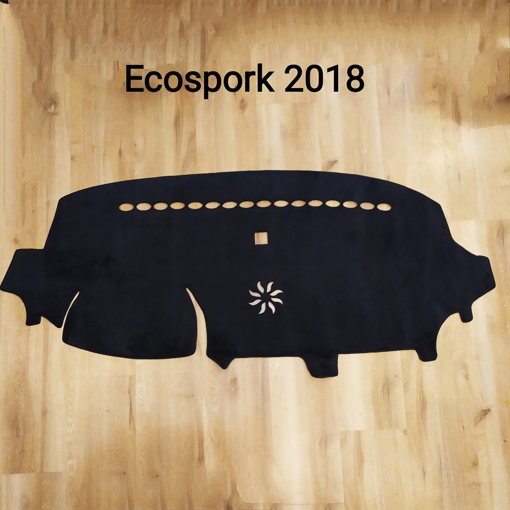 Thảm taplo nhung lông cừu xe Ecosport 2014 đến 2022 màu đen cao cấp đế có chống trượt