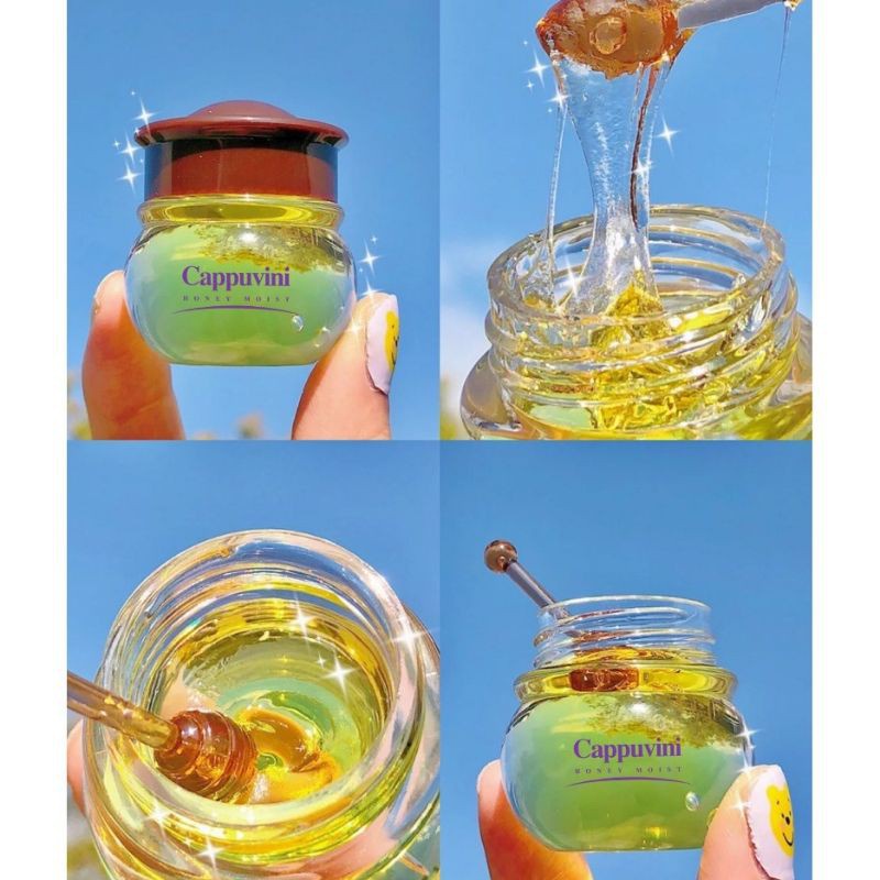 Mặt nạ môi kiêm son dưỡng mật ong vàng Cappuvini Honey Moist cấp ẩm căng mọng cao cấp - Hanayuki Asia