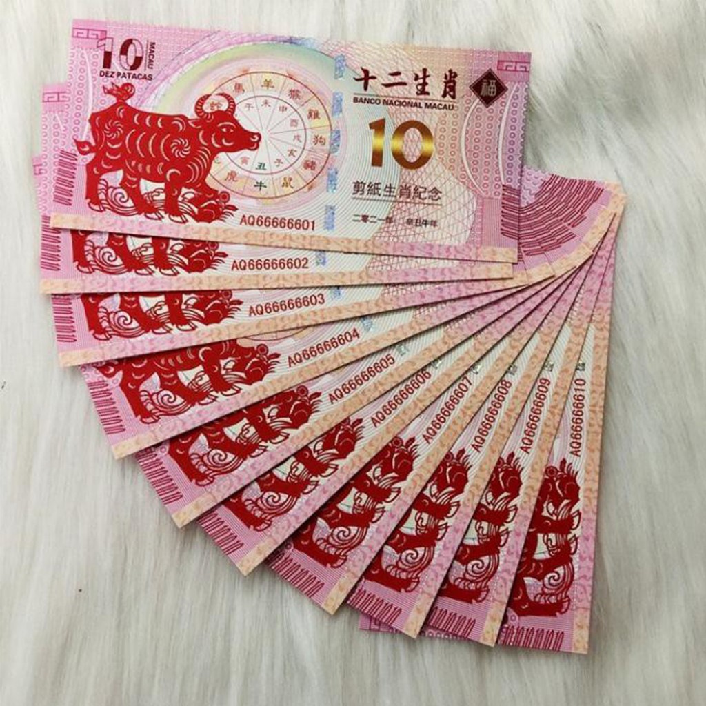 Tiền Con Trâu Macao 10 Patacas Kỷ Niệm Năm Tân Sửu 2021 Lì Xì Tết - Hùng Bá Store