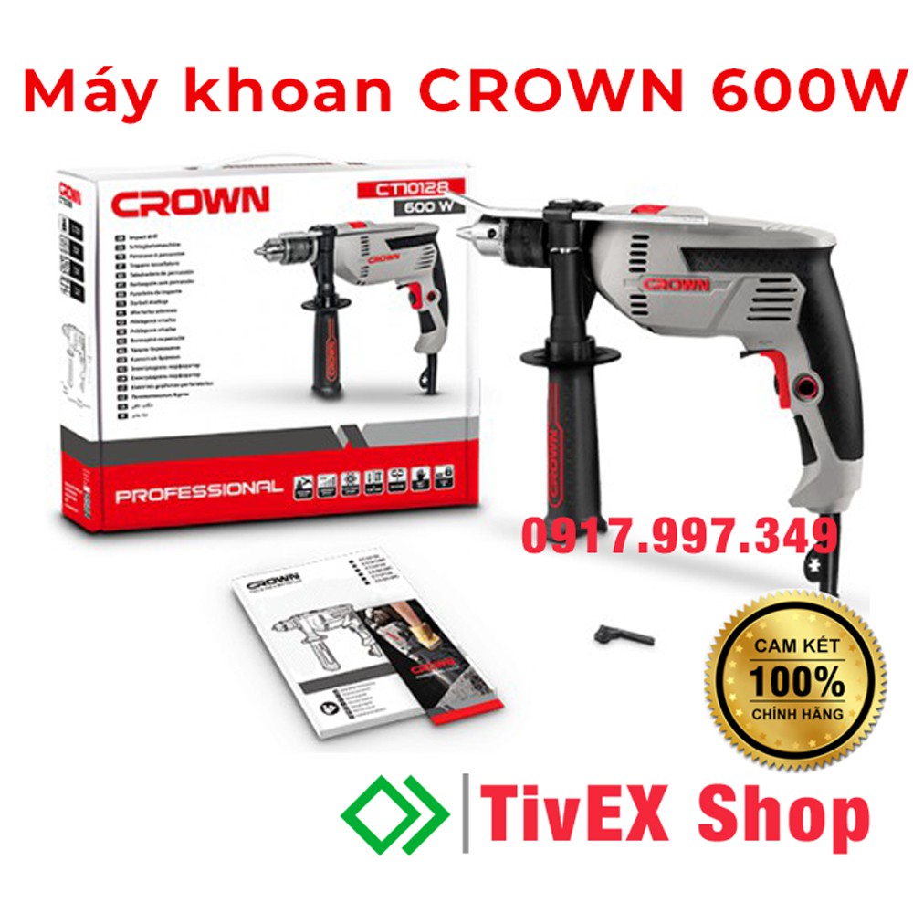 Máy khoan Crown 600W chính hãng CT10128