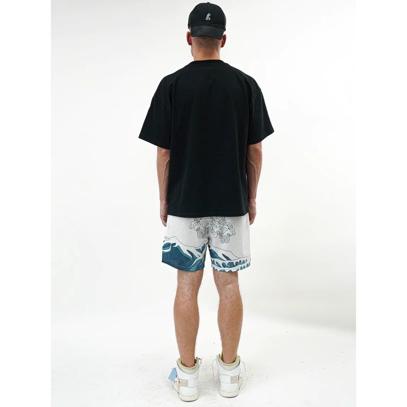 Quần Short Thể Thao Dài Qua Gối Nhanh Khô Thêu Họa Tiết Phong Cách Đường Phố Mỹ Thời Trang Mùa Hè Cho Nam