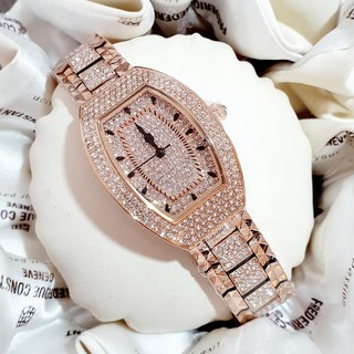 Đồng hồ nữ davena mặt bầu full đá rose gold 34mm authentic