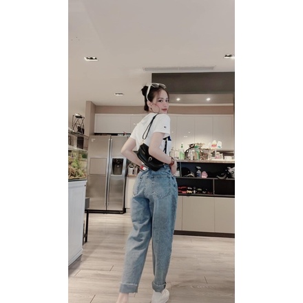 Quần Jeans baggy nữ trơn siêu hot