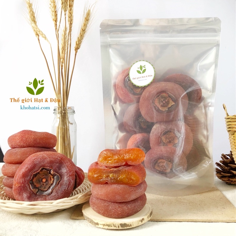 Hồng chén sấy dẻo nguyên trái túi 500g