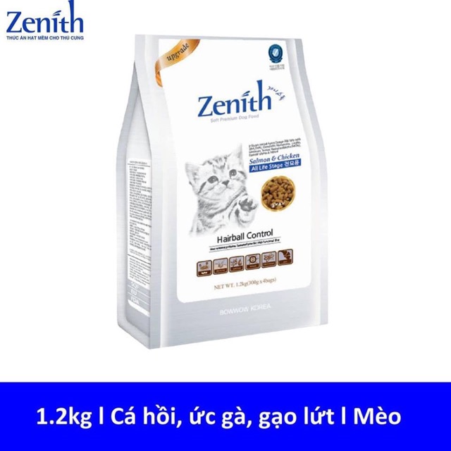 Thức ăn hạt mềm cho mèo Zenith Hairball 1.2kg