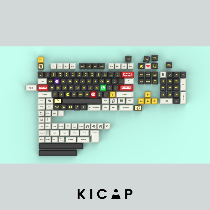 Bộ keycap Mario SA profile tráng men siêu bền đẹp nút bàn phím cơ - Kicap