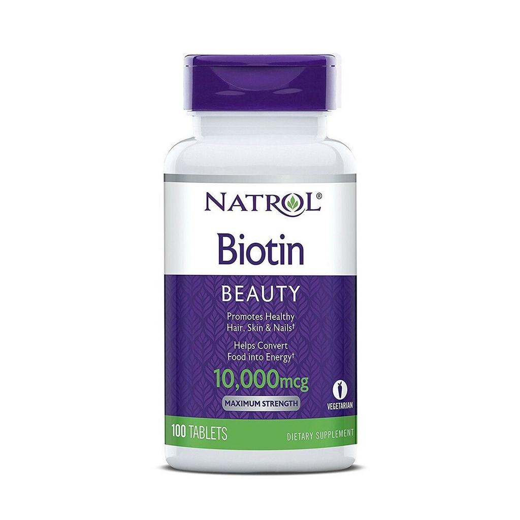 [CHÍNH HÃNG 100%] Viên ngậm đẹp da Tóc móng Biotin Natrol 5000mcg 250 viên, USA [MỸ]