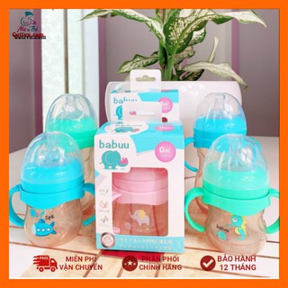 Bình sữa ppsu cổ rộng quai cầm babuu baby 120ml/240ml